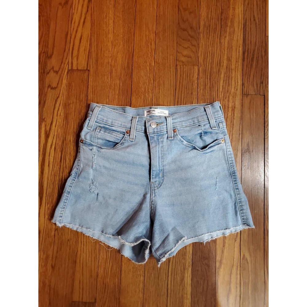 Signature Gold Levi Strauss Heritage High Rise Blue Jean Shorts Size 6-W28